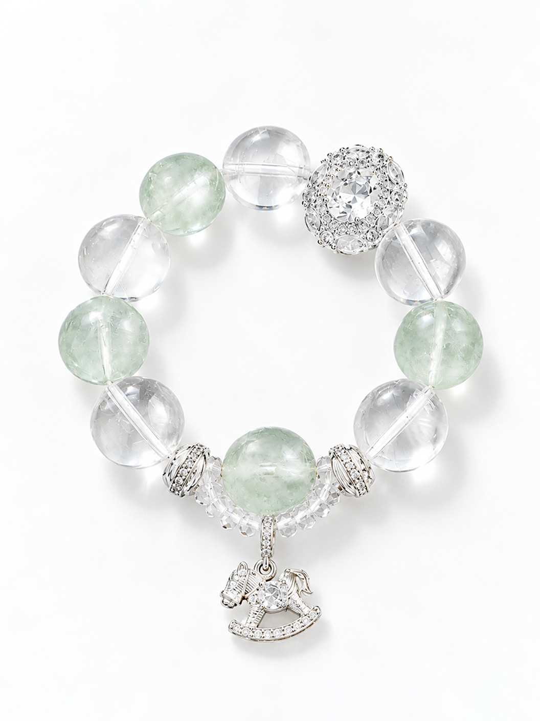 Lily Haze Carousel · Prehnite & Clear Quartz Bracelet