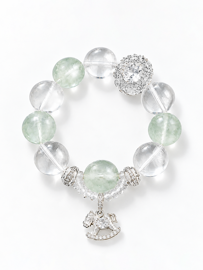Lily Haze Carousel · Prehnite & Clear Quartz Bracelet
